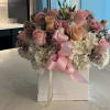 A beautiful combination of Hydrangeas roses, Pel roses, pink roses, Blush pink