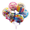 A bunch of 5 balloons, appropriate to the occasion, secured with a