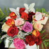 Our premium quality multicolor roses are complemented with wonderfully fragrant premium greens.Please