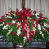 All red rose casket cover