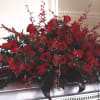 red flowers green filler