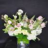 A combination of pinks and whites introduces a soft palette to any