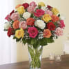 12 roses Send an explosion of color with this long-stemmed rose arrangement