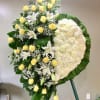 White Mums, Carnations and Spray Rose 
