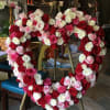 3 color large and mini mix rose wreath 