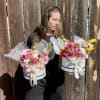 Our classic box arrangement! 

Features beautifully fresh mix flowers expertly picked and