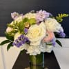 Soft pallet of whites and lilac colors with a hint of brightness