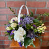 A beautiful assortment of unusual natural blue and purple mums mixed with