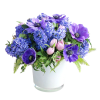 Lavender and Blue mixed flowers, arrangement can have Tulips, Hyacinth, Anemones and