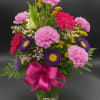 Sweet, charming, and full of color! This lovely bouquet showcases pink carnations