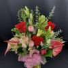 Unique combination of roses and exotic flowers for your valentine such as
