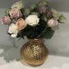 12 fresh cut assorted color Spray Roses delicately arranged in a small