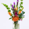 Flowers of purple and orange offer the colors of a desert sunrise.