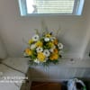Beautiful worm combination of white and yellow gerbera daisies and yellow and