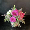 Hydrangea with gerbers &amp; seeded eucalyptus 