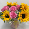 Mother&#039;s Day Special: Lavender roses, sunflowers, baby&#039;s breath &amp; complementary greenery in