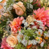 An arrangement that feels like a walk in nature,wrapped in mesh (