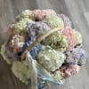 Hydrangea basket is a modern style arrangement that everyone loves.