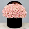 50 Premium Ecuadorian pink roses perfectly arranged in our new hatbox! Make