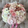 Lovely fresh display of white premium hydrangea, peonies, roses, mini roses, lisianthus