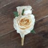 A vintage and almost antique color spray rose says, "I have Champagne