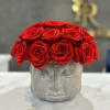 Preserved roses in a Buddha vase. A jewel piece for your home

Preserved