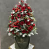 A lovely Christmas tree arrangement in our olive signature box with fresh
