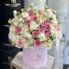 A soft, pastel dream unfolds, where the elegance of blush white and