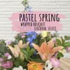 A hand selected wrapped bouquet in a pastel spring color palette!
Our designers