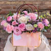 Mix flowers pink and lavender colors in a bag.