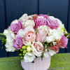 Low profile container filled with mixed blooms &hellip;soft pink and white hues&hellip;
