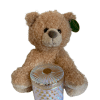 Curlie Teddy Bear paired with our Soi Field of Flower Candle wrapped