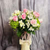 Beautiful and cheerful a bit of light pink roses and mixed of
