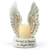Pink and white arrangement which includes an LED Angel Wings with battery