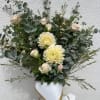 A classically gorgeous handtied bouquet with the highest quality Dahlia&rsquo;s, Spray Roses