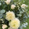 A classically gorgeous handtied bouquet with the highest quality Dahlia&rsquo;s, Spray Roses