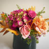Lush and modern design of bright pink, light pink and peach floral
