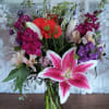 You can smell the garden! Designers choice of garden flowers arranged in