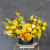 Mixed flower work of art in a box.