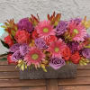 Brighten anyones day with this cheerful arrangement bursting with vibrant blooms. 