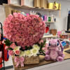 Coraz&oacute;n peque&ntilde;o en 3D y peluche 
Small 3D heart shaped with a