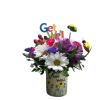 A cute arrangement in a mug that says &quot;Bee Well.&quot; This little