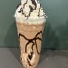 Chocolate Frappe with Chocolate Chips with Chocolate drizzle and topped with Whipped