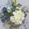 A fresh, beautiful,  blue and white  Hydrangea bouquet mixed with