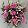 STUNNING STARGAZER LILIES &amp; DEEP LAVENDER, HOT PINK COUNTRY ROSE VARIETY DESIGNED