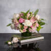 Introducing our White Peony and Pink Rose Ensemble. Set in a circular