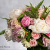 Introducing our White Peony and Pink Rose Ensemble. Set in a circular