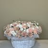 perfect basket in powder colors for a girl