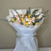 Chic bouquet with the addition of two types of roses and greenery