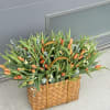 large basket of 100 orange tulips